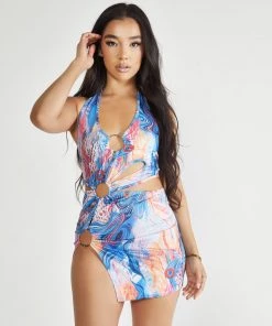 Sorelleuk Beth Cut Out Dress - Blue New Arrivals