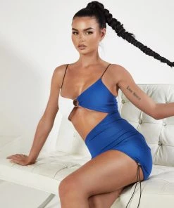 Sorelleuk Rosie Cut Out Dress - Blue New Arrivals