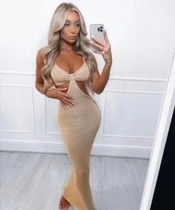 Sorelleuk Nadina Midaxi Dress - Nude