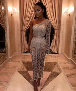 Sorelle New Arrivals Taylor Asymmetric Dress - Gold