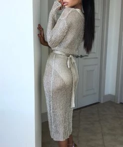 Sorelle New Arrivals Derby Metallic Duster/Dress - Gold