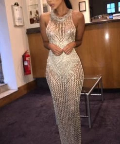 Sorelle Willow Halter Crochet Dress - Gold New Arrivals