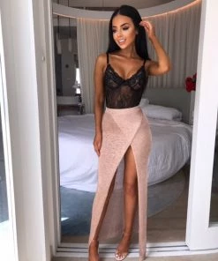 Sorelle Vienna Metallic Wrap Skirt - Rose Gold New Arrivals