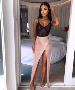 Sorelle Vienna Metallic Wrap Skirt - Rose Gold New Arrivals