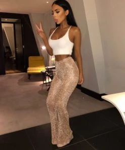 Sorelle New Arrivals Longer Length Francesca Metallic Trousers - Rose Gold