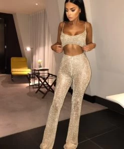 Sorelle Petite Francesca Metallic Trousers - Gold (PRE ORDER) New Arrivals