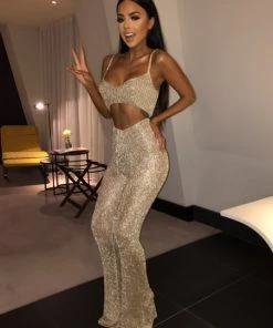 Sorelle Petite Francesca Metallic Trousers - Gold (PRE ORDER) New Arrivals