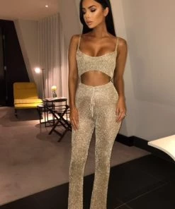 Sorelle Petite Francesca Metallic Trousers - Gold (PRE ORDER) New Arrivals