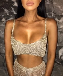 Sorelle Chiara Metallic Crop Top - Gold New Arrivals 9 Sorelle Chiara Metallic Crop Top - Gold New Arrivals