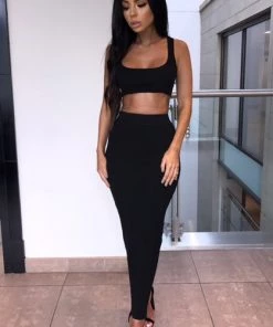 Sorelle New Arrivals Kimberley Ribbed Two Piece - Black