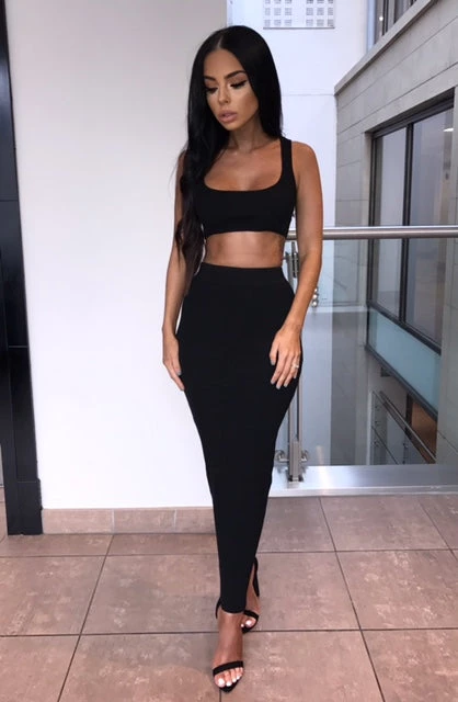 Sorelle New Arrivals Kimberley Ribbed Two Piece - Black 1 Sorelle New Arrivals Kimberley Ribbed Two Piece - Black