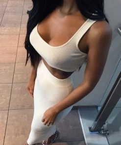 Sorelle New Arrivals Kimberley Ribbed Two Piece - Cream