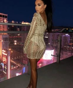 Sorelleuk Arianna Asymmetric Dress - Gold