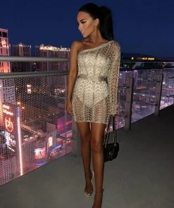 Sorelleuk Arianna Asymmetric Dress - Gold