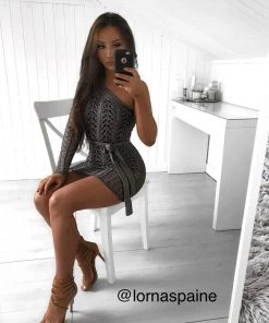 Sorelle Arianna Asymmetric Dress - Gun Metal (PRE ORDER) New Arrivals 5 Sorelle Arianna Asymmetric Dress - Gun Metal (PRE ORDER) New Arrivals