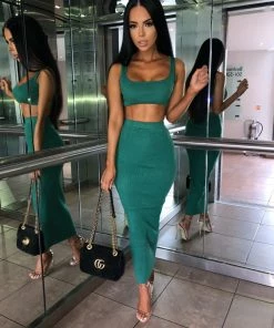 Sorelle New Arrivals Kimberley Ribbed Two Piece - Green