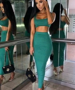 Sorelle New Arrivals Kimberley Ribbed Two Piece - Green