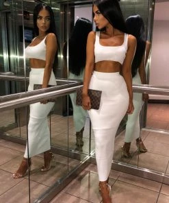 Sorelleuk Kimberley Ribbed Two Piece - White New Arrivals