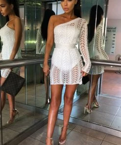 Sorelle Clothing Arianna Asymmetric Dress - Off White