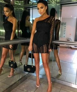 Sorelle Arianna Asymmetric Dress - Black New Arrivals