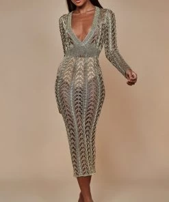 Sorelle Eve Metallic Dress - GOLD 7 Sorelle Eve Metallic Dress - GOLD