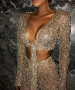 Sorelle Ariella Metallic Tie Top - Gold New Arrivals 8 Sorelle Ariella Metallic Tie Top - Gold New Arrivals