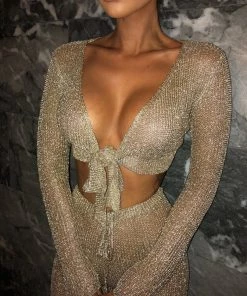 Sorelle Ariella Metallic Tie Top - Gold New Arrivals 7 Sorelle Ariella Metallic Tie Top - Gold New Arrivals