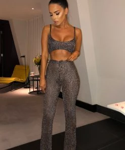Sorelle Chiara Metallic Crop Top - Gun Metal (PRE ORDER ONLY) New Arrivals