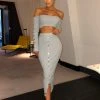 Sorelle Alessandra Ribbed Two Piece - Grey New Arrivals