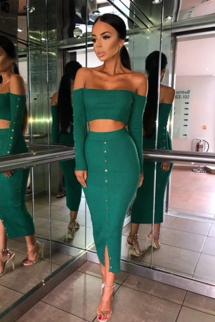 Sorelle Alessandra Ribbed Two Piece - Green New Arrivals 1 Sorelle Alessandra Ribbed Two Piece - Green New Arrivals
