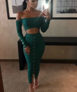 Sorelle Alessandra Ribbed Two Piece - Green New Arrivals 5 Sorelle Alessandra Ribbed Two Piece - Green New Arrivals