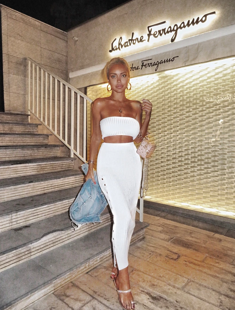 Sorelle Saffie Ribbed Two Piece - White 1 Sorelle Saffie Ribbed Two Piece - White