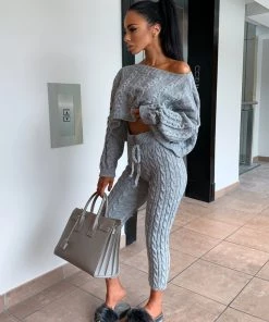 Sorelle Nadine Knit Loungewear - Light Grey Clothing