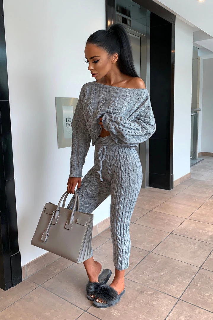 Sorelle Nadine Knit Loungewear - Light Grey Clothing 2 Sorelle Nadine Knit Loungewear - Light Grey Clothing