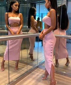 Sorelle Saffie Ribbed Two Piece - Pink Clothing