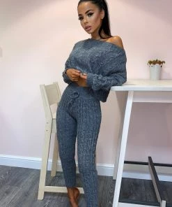 Sorelle Clothing Nadine Knit Loungewear - Dark Grey