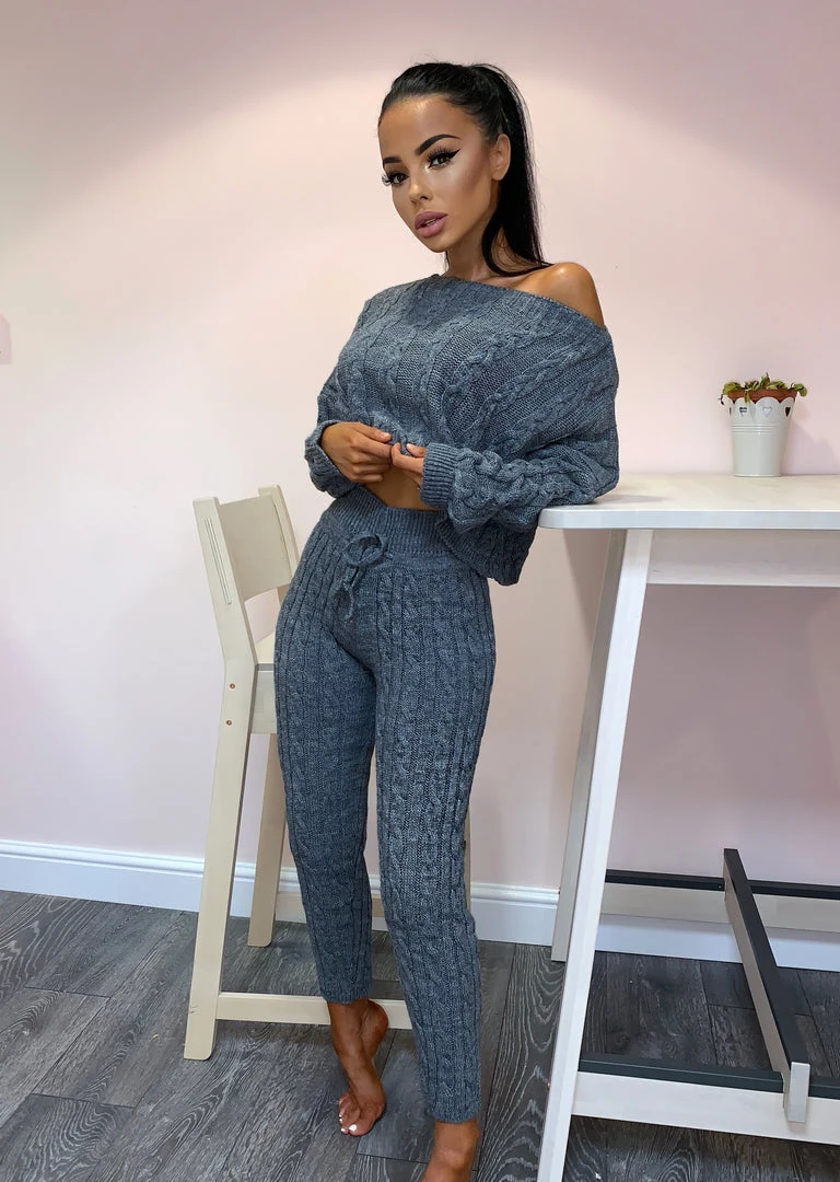Sorelle Clothing Nadine Knit Loungewear - Dark Grey 2 Sorelle Clothing Nadine Knit Loungewear - Dark Grey