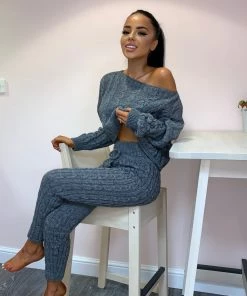 Sorelle Clothing Nadine Knit Loungewear - Dark Grey 7 Sorelle Clothing Nadine Knit Loungewear - Dark Grey