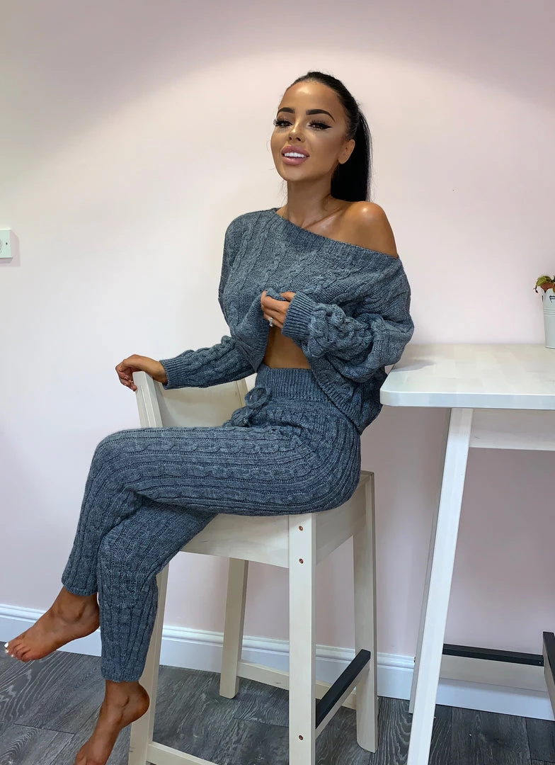 Sorelle Clothing Nadine Knit Loungewear - Dark Grey 3 Sorelle Clothing Nadine Knit Loungewear - Dark Grey