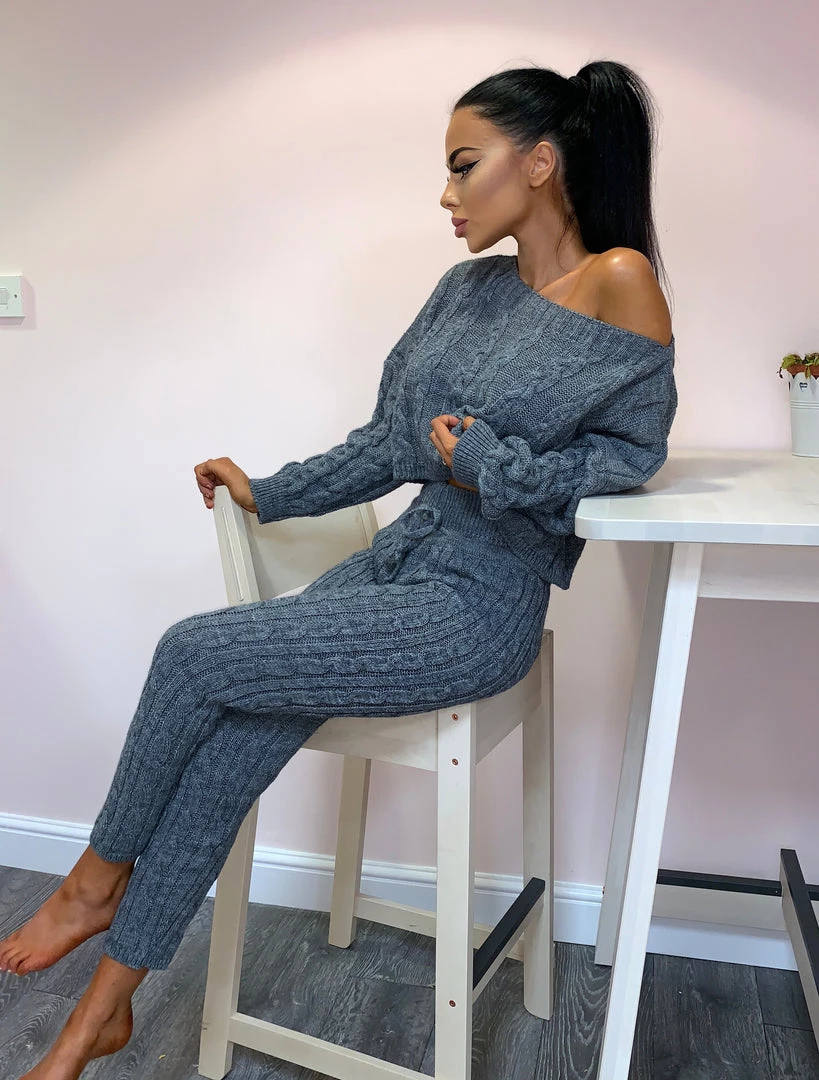 Sorelle Clothing Nadine Knit Loungewear - Dark Grey 1 Sorelle Clothing Nadine Knit Loungewear - Dark Grey