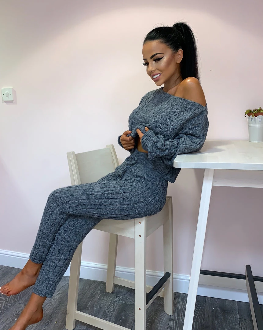 Sorelle Clothing Nadine Knit Loungewear - Dark Grey 5 Sorelle Clothing Nadine Knit Loungewear - Dark Grey