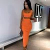 Sorelle Neon Kimberley Ribbed Two Piece - Neon Orange New Arrivals