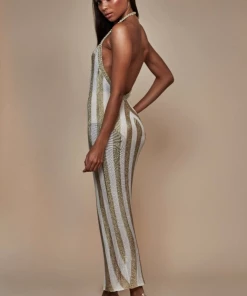 Sorelle MISTY METALLIC HALTERNECK DRESS (SALE)