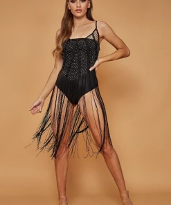 Sorelle LUCY BEADED TASSEL TOP - BLACK (SALE)