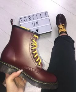 Sorelle Shoes BROOKE EYELET LACE UP BOOTS - WINE (SALE)