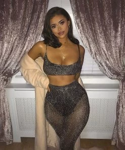 Sorelle Clothing Serena Metallic Two Piece - Gunmetal (PRE ORDER) 7 Sorelle Clothing Serena Metallic Two Piece - Gunmetal (PRE ORDER)