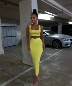 Sorelle Kimberley Ribbed Two Piece - Yellow