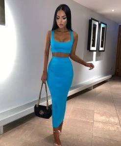 Sorelleuk Kimberley Ribbed Two Piece - Blue Clothing