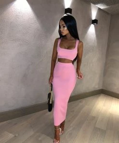 Sorelle Kimberley Ribbed Two Piece - Rose New Arrivals