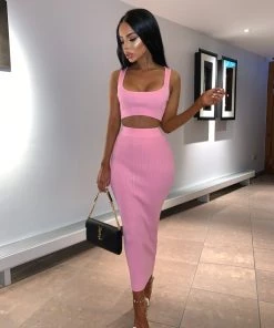 Sorelle Kimberley Ribbed Two Piece - Rose New Arrivals